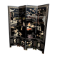 Antique Chinese bedroom screen, inlay of soapstone, jade, ivory, mother-of-pearl