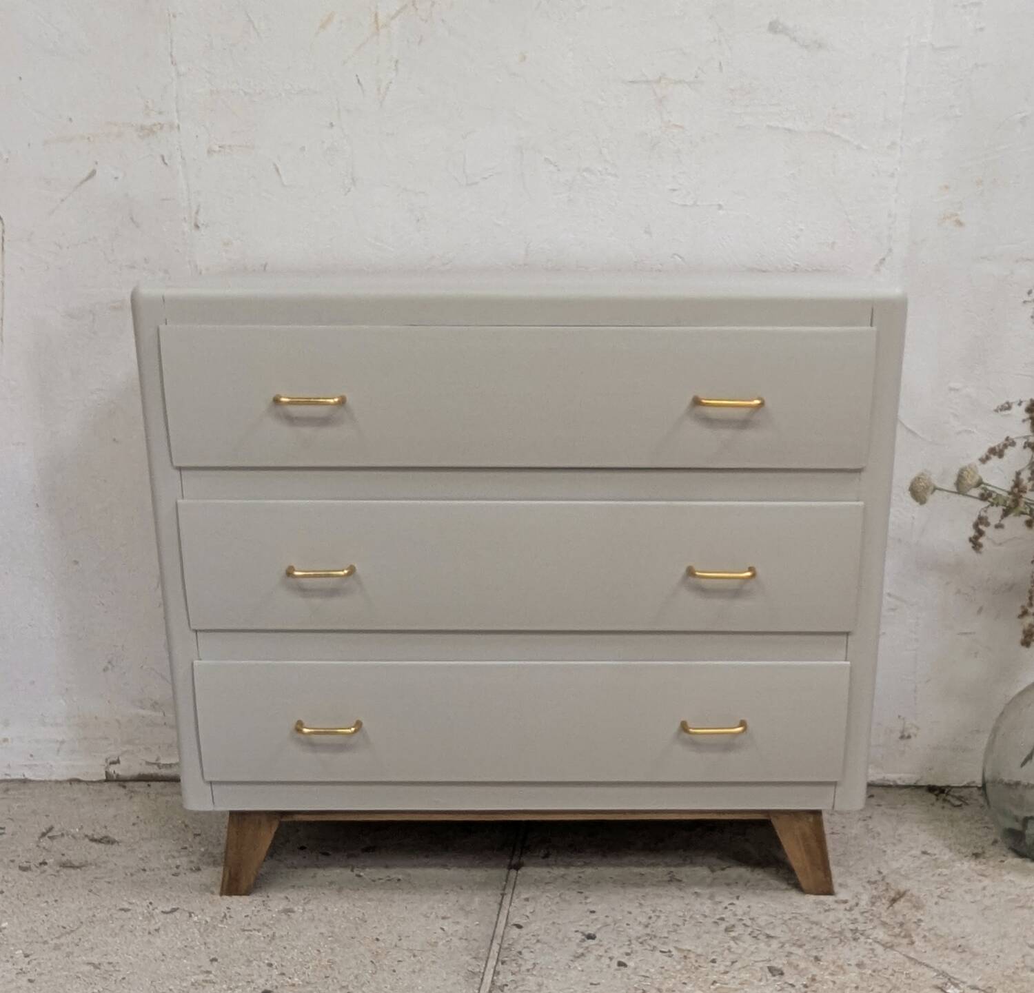 Compass Foot Chest of Drawers 1960 Vintage Design