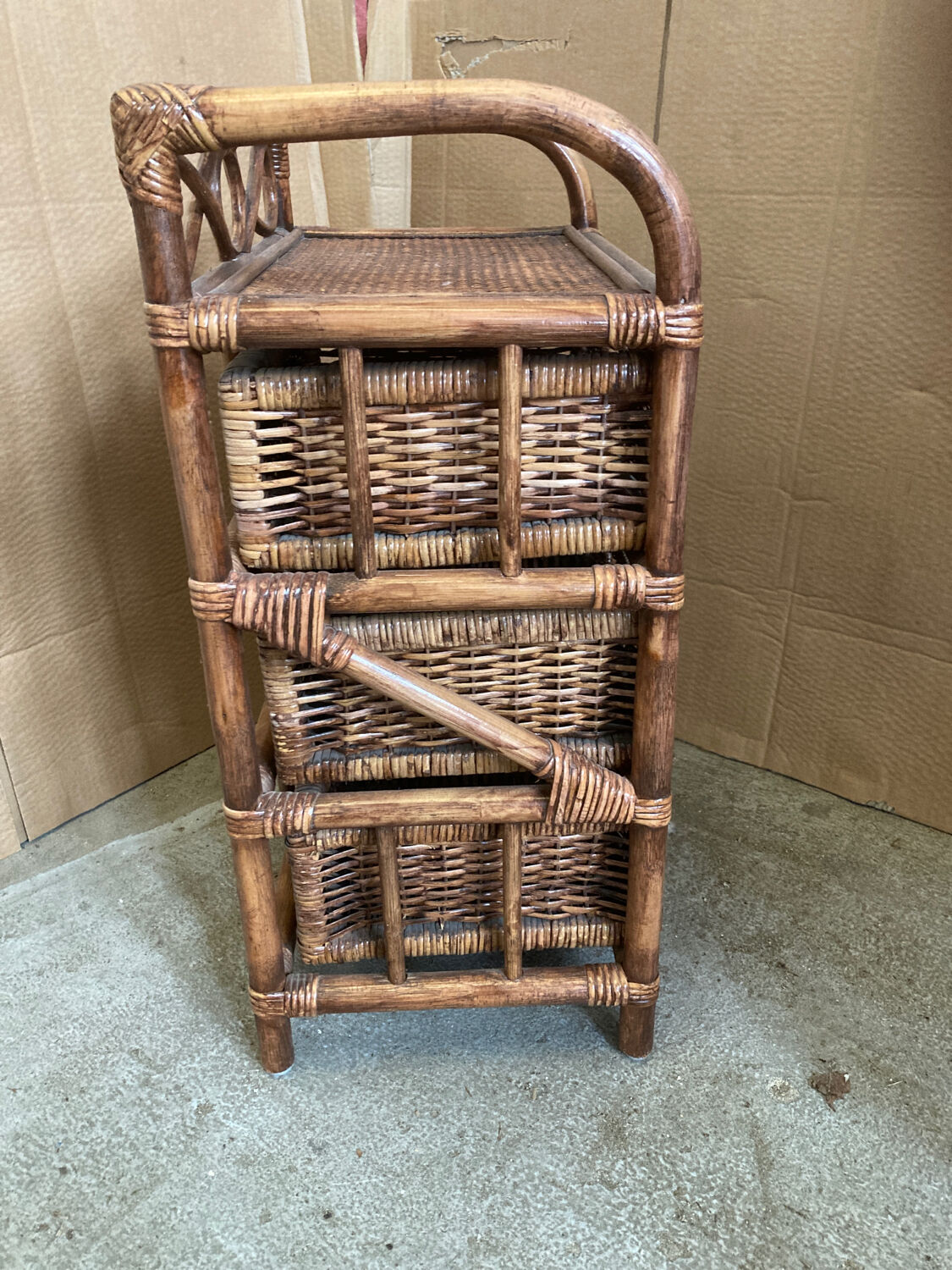 Rattan bedside
