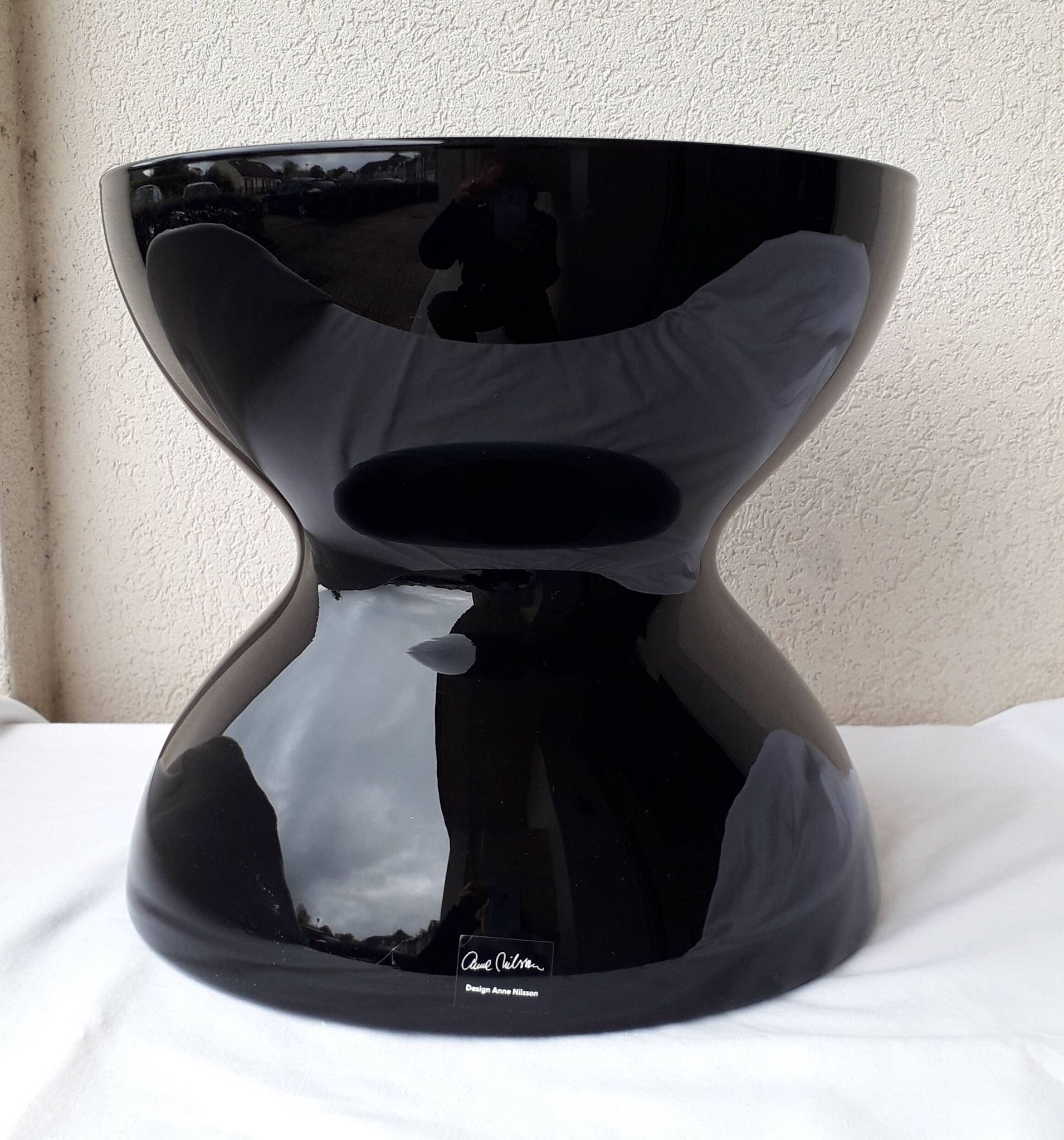 Vase diabolo noir en verre Nelsson