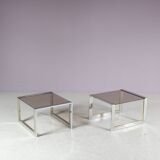 1970s Pair of side tables by Belgo Chrom, Belgium