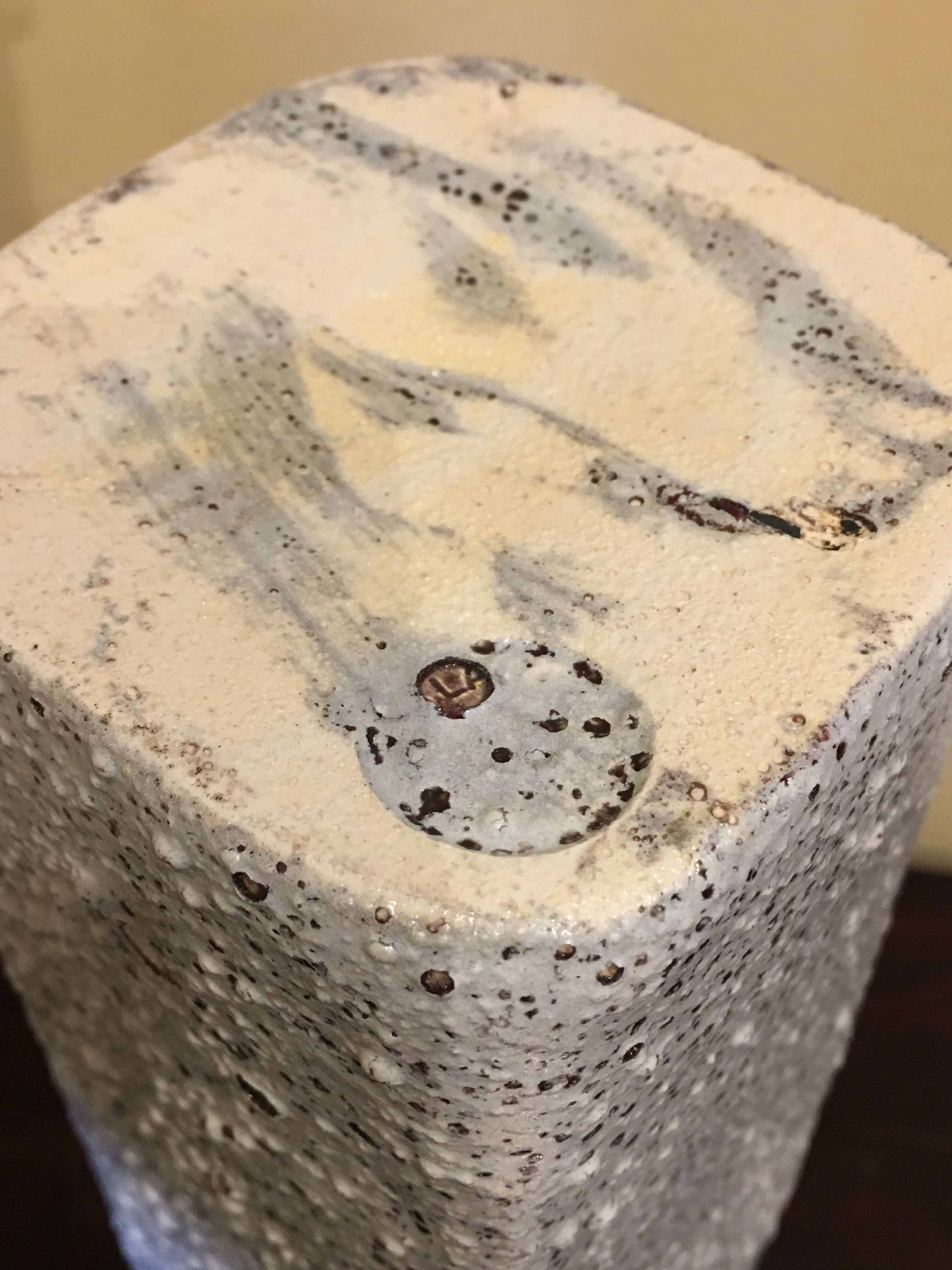 Enamel sandstone cut-out vase