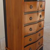 Louis XVI style chest of drawers in wood and cherry veneer