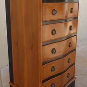 Louis XVI style chest of drawers in wood and cherry veneer