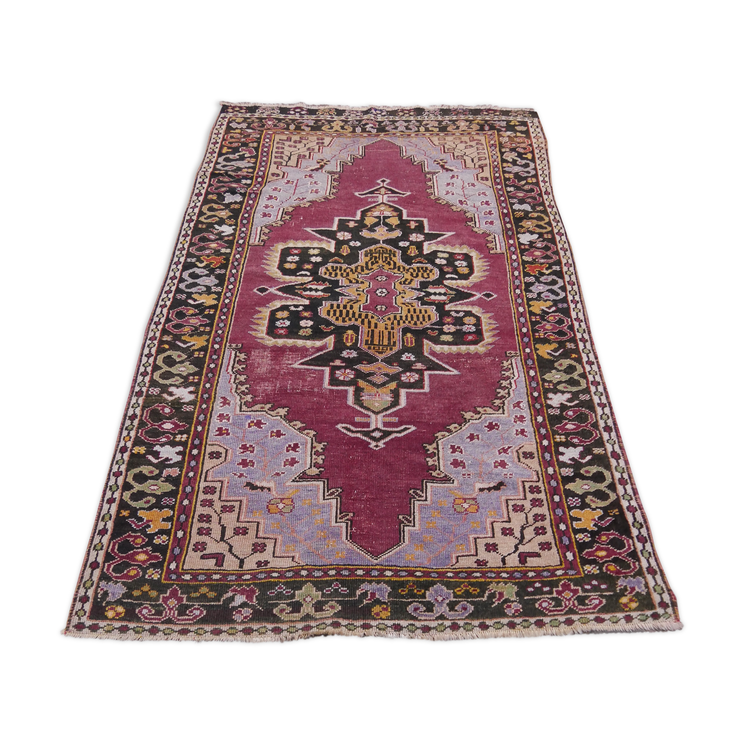 An ANCIENT Turkish handmade oriental carpet ANATOLIE 220 X 118