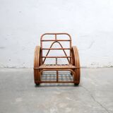 Vintage rattan pretzel armchair