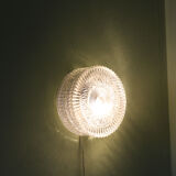 Vintage glass ceiling or wall lamp, Italy, 1960s