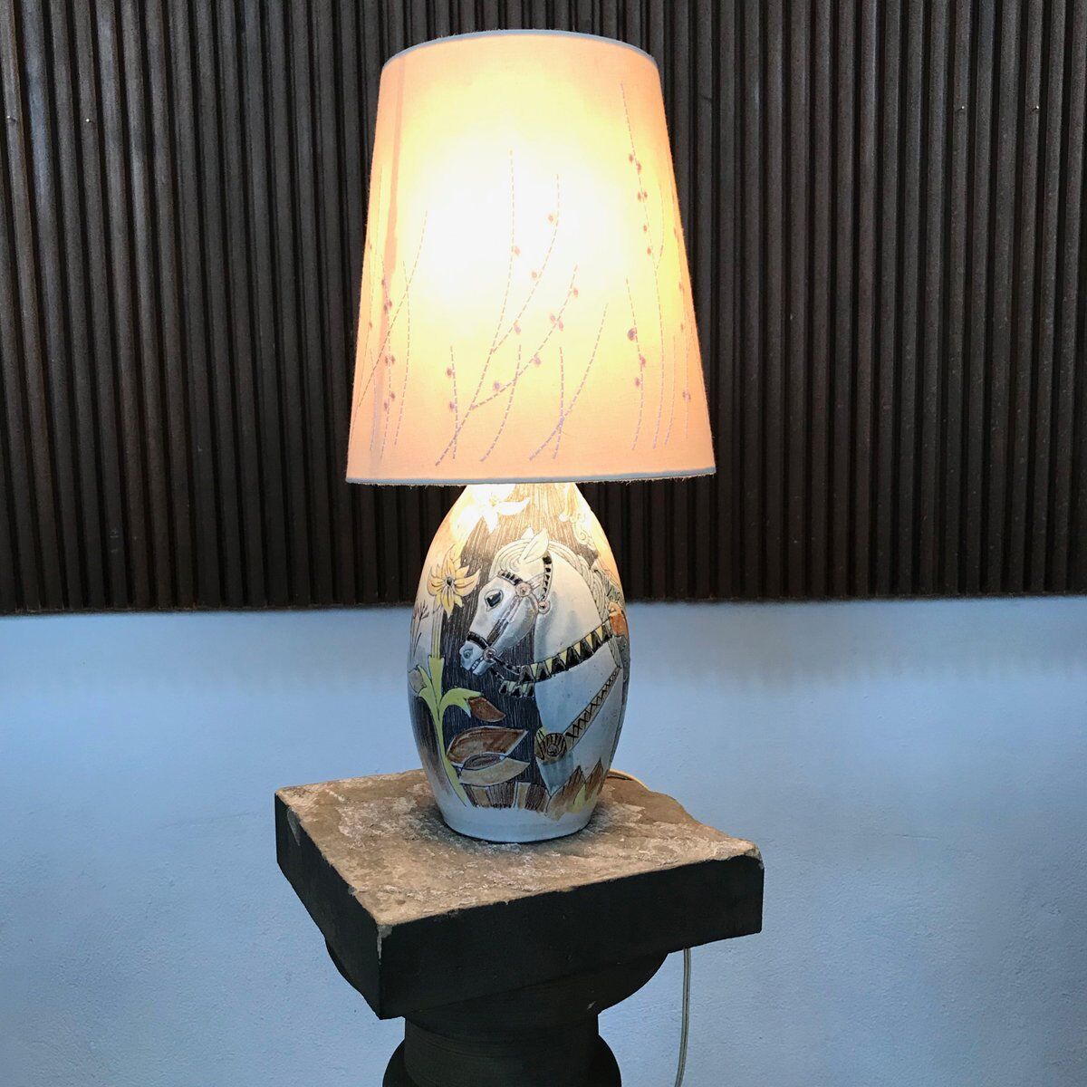 Swedish glazed ceramic table lamp by Marian Zawadzki for Tilgmans Keramik, 1957