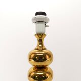 Scandinavian lamp base in gilded brass, ball model, Enco, circa 1960.