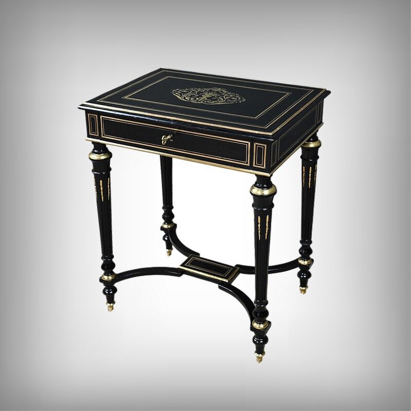 Blackened wood work table, Napoléon III period – 2nd half of the 19th century