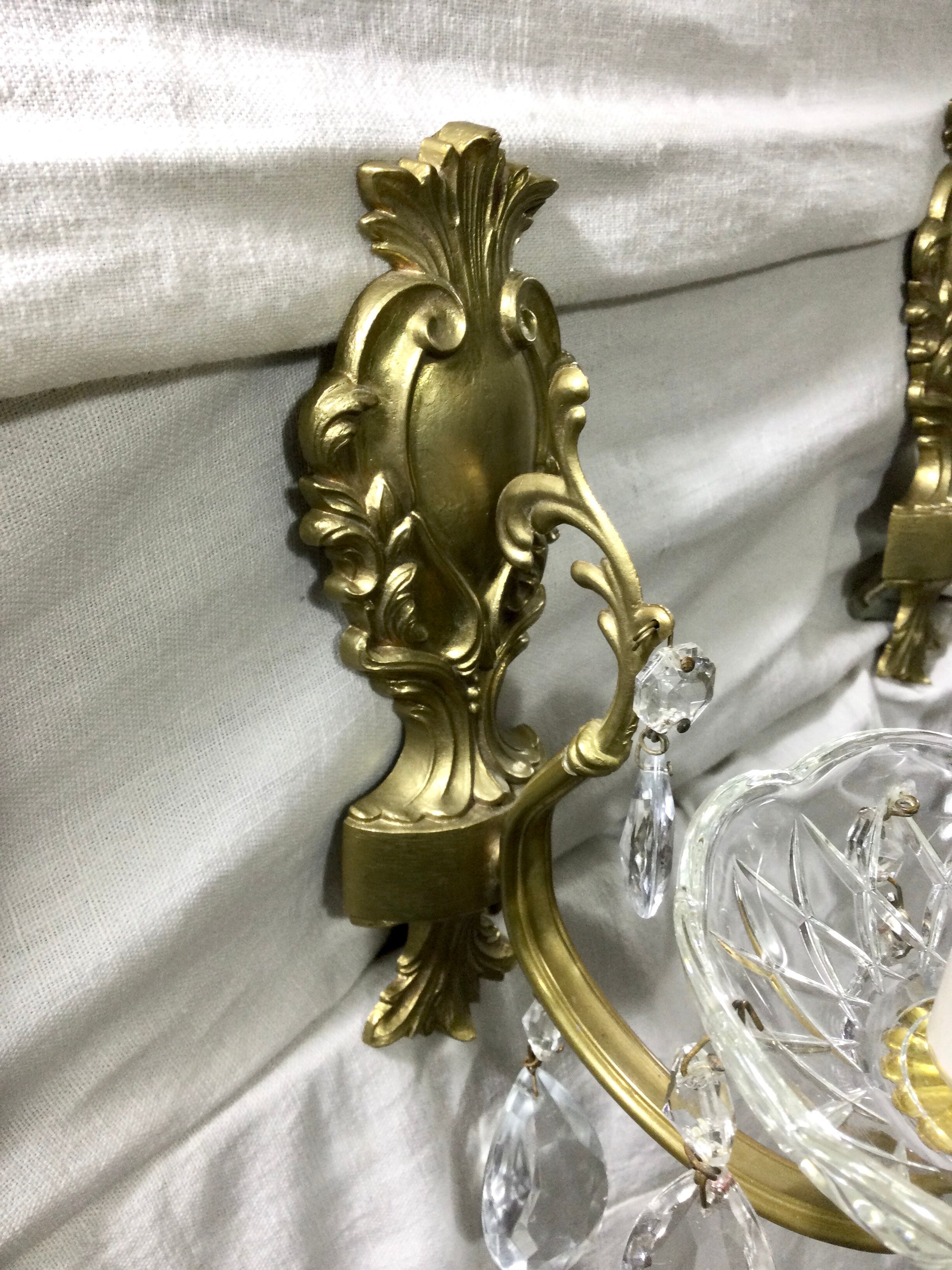 Pair of appliques 1 light in bronze and stamps