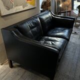 Borge Mogensen - 2-seater black leather sofa