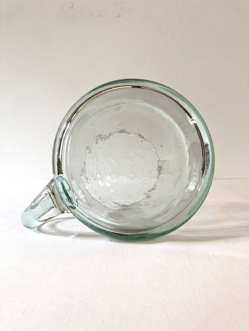 5 bubble-blown glass beer mugs