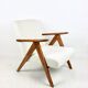 Vintage Ivory White Boucle Model B-310 Armchair, 1970s