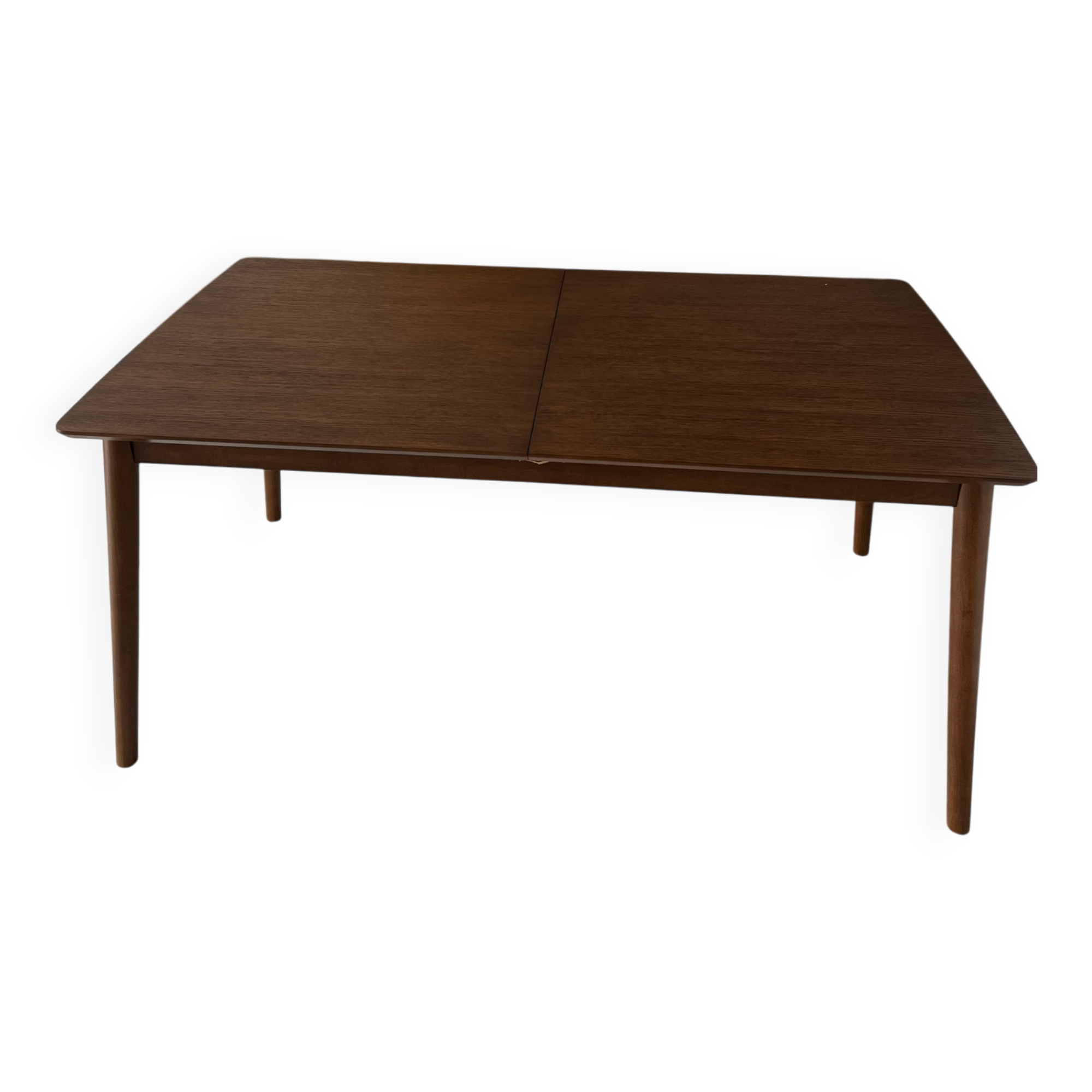 Table à manger extensible effet noyer – 160 cm à 210 cm – Comme neuve