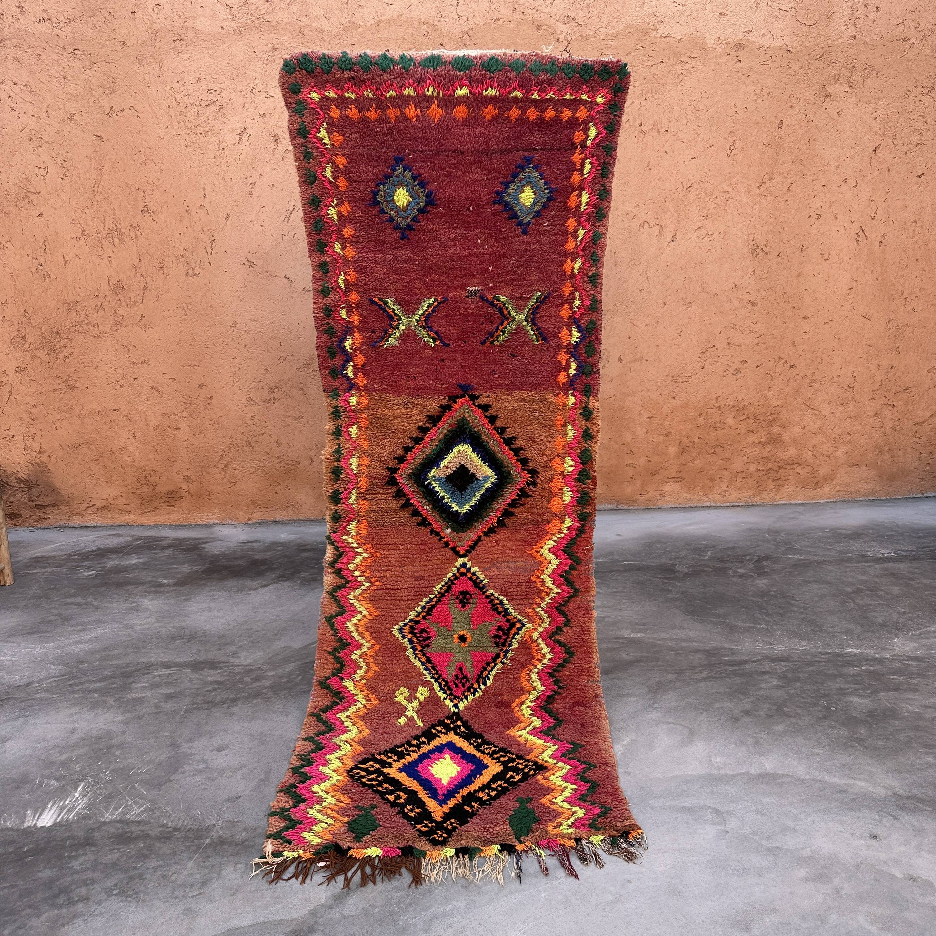 Tapis Marocain Boujad coloré - 90 x 246 cm