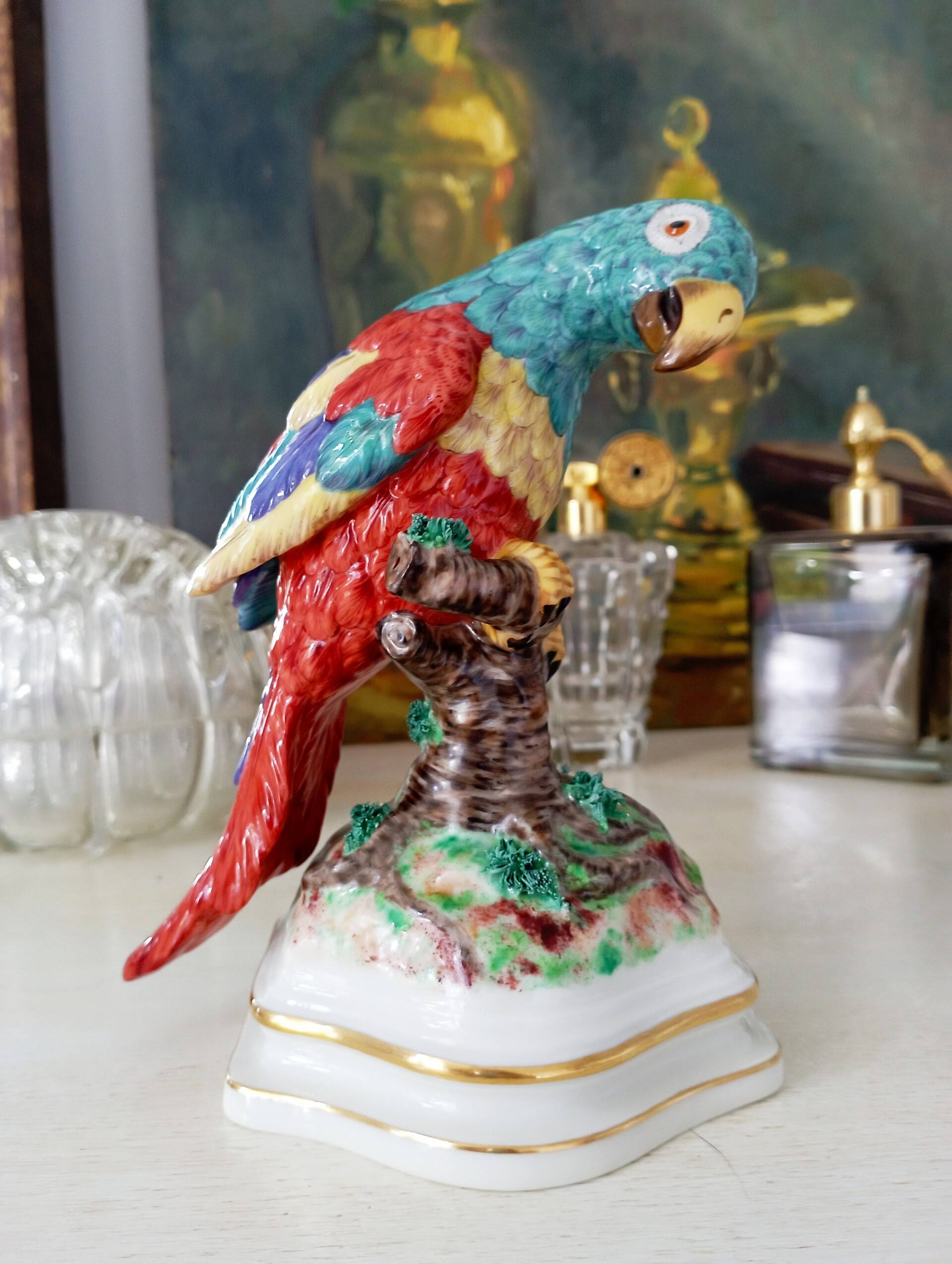Nymphenburg porcelain parrot
