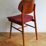 Ensemble de quatre chaises de salle à manger tchèques des années 1960 par TON avec une influence scandinave