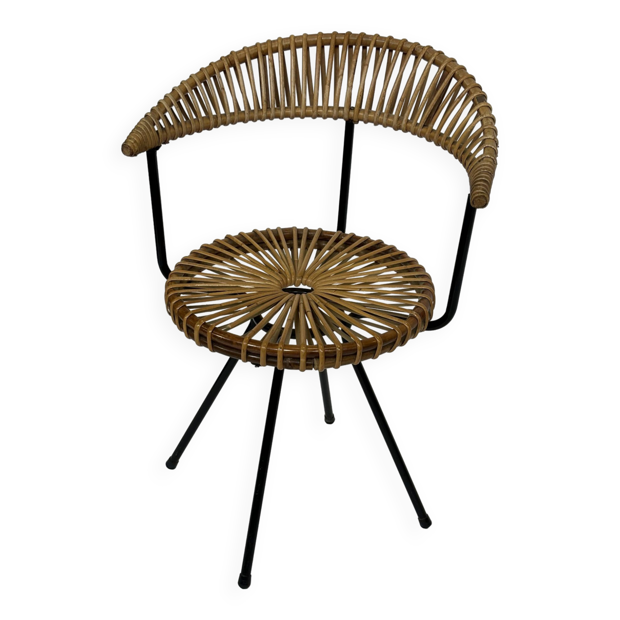 Vintage rattan chair Rohe Noordwolde Netherlands 1960s design