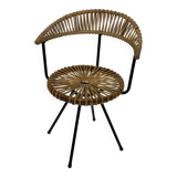 Vintage rattan chair Rohe Noordwolde Netherlands 1960s design