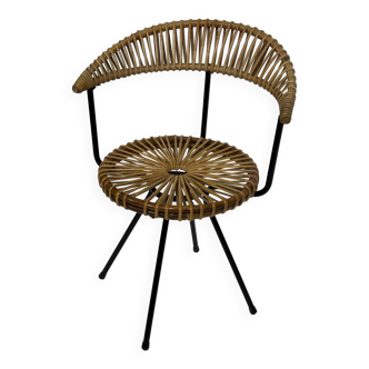 Vintage rattan chair Rohe Noordwolde Netherlands 1960s design