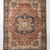 1960s Antique Red & Navy Blue Classic Persian Rug, 287x386Cm