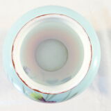 Vase in opaline opaline glass hand painted flower decoration