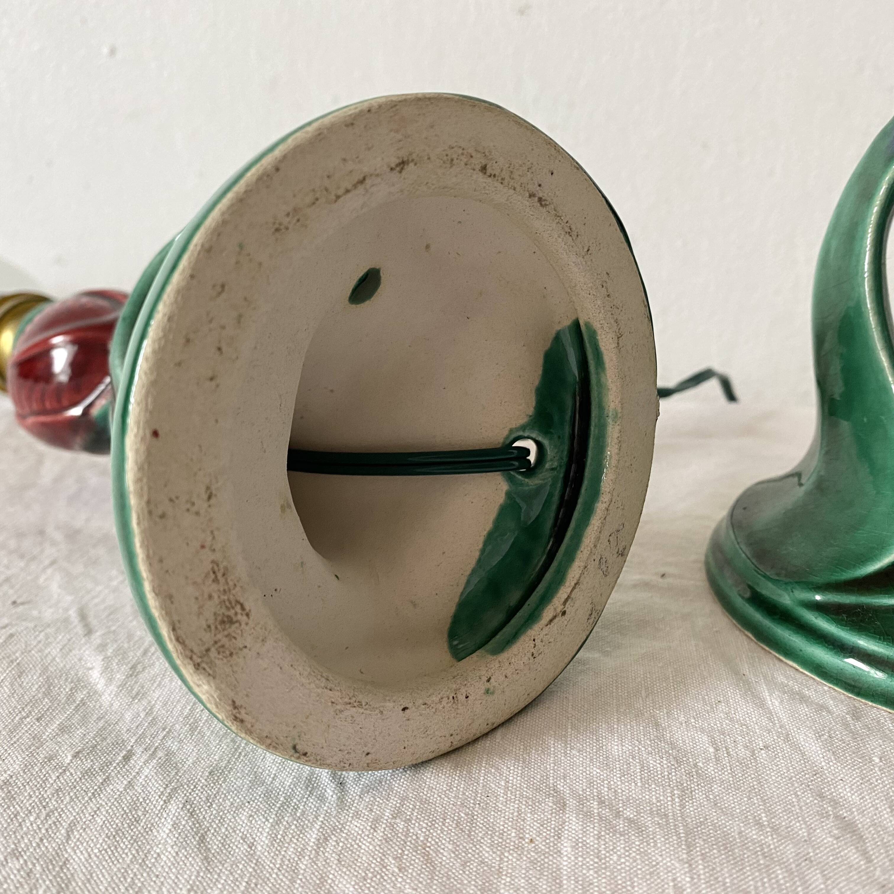 Pair of flower slip lamps