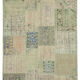 Handwoven oriental overdyed 169 cm x 245 cm beige patchwork rug