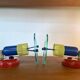 Pair of 90s multi-colored wall lights