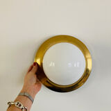 Appliques murales en laiton et opaline