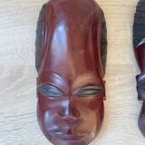 African masks in vintage ebony wood