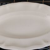 2 oval raviers Sarreguemines solid ivory color