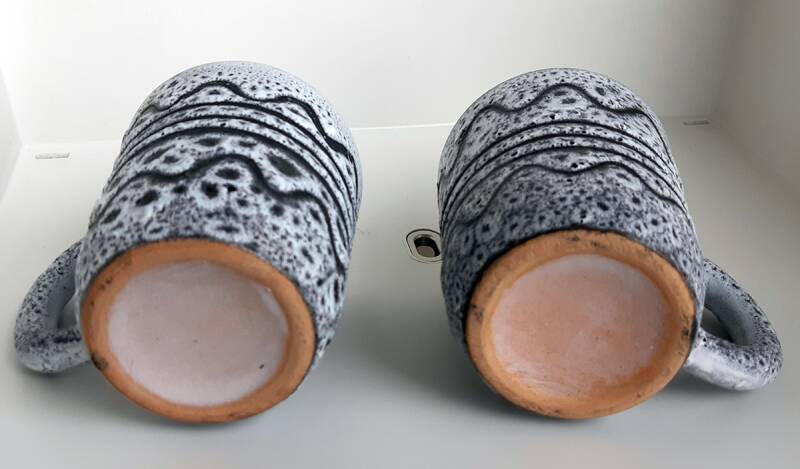 Pair of vintage mugs by Jean Austruy in Vallauris.