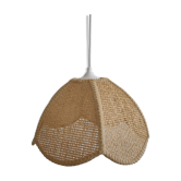 Braided rattan knit flower hanging lamp