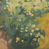 Impressionist wooded landscape with flowers