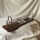 Large Art Deco wall-mounted coat rack in wood and chrome metal with mirror