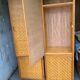 Bamboo cabinet woven and modular pine vintage 1960