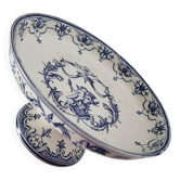 Plat compotier ancien moustiers jules vieillard bourdeux sur socle, fin 19è