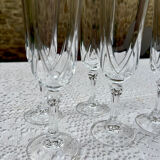 Lot of 6 Cristal d'Arques Auteuil champagne glasses.