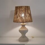 Vintage lamp in stone and rope 1970