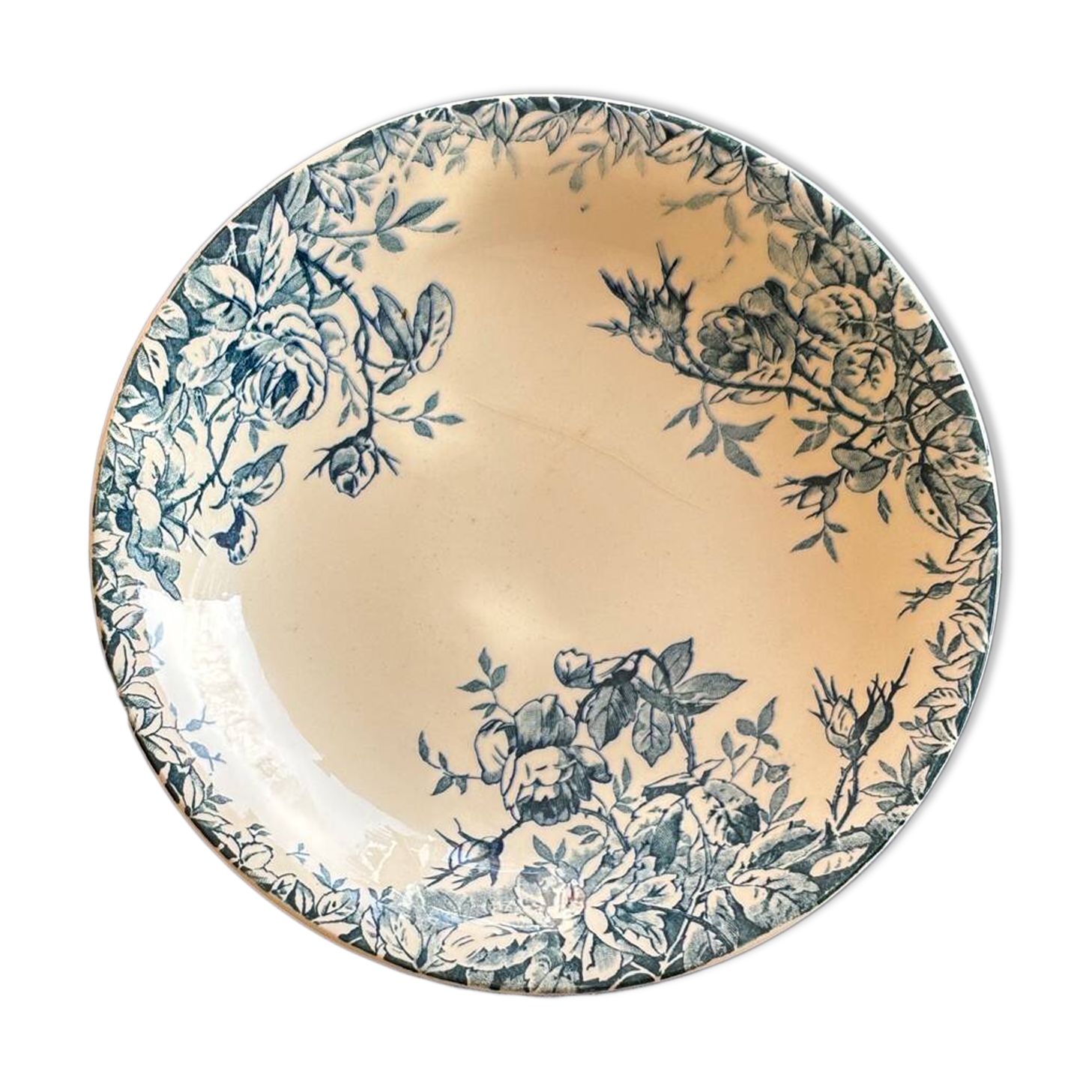 Gien iron clay compote bowl, “Floreal” model