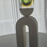 Cendrier, Vide poché Sommerso Vintage vert et jaune en verre de MURANO