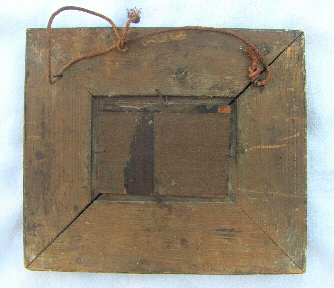 Oil on panel - dreamy young woman in a wooded gilded frame