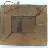 Oil on panel - dreamy young woman in a wooded gilded frame