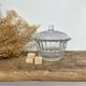Vintage chiseled glass sugar bowl