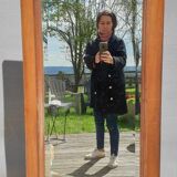Miroir porte biseauté avec un angle arrondi