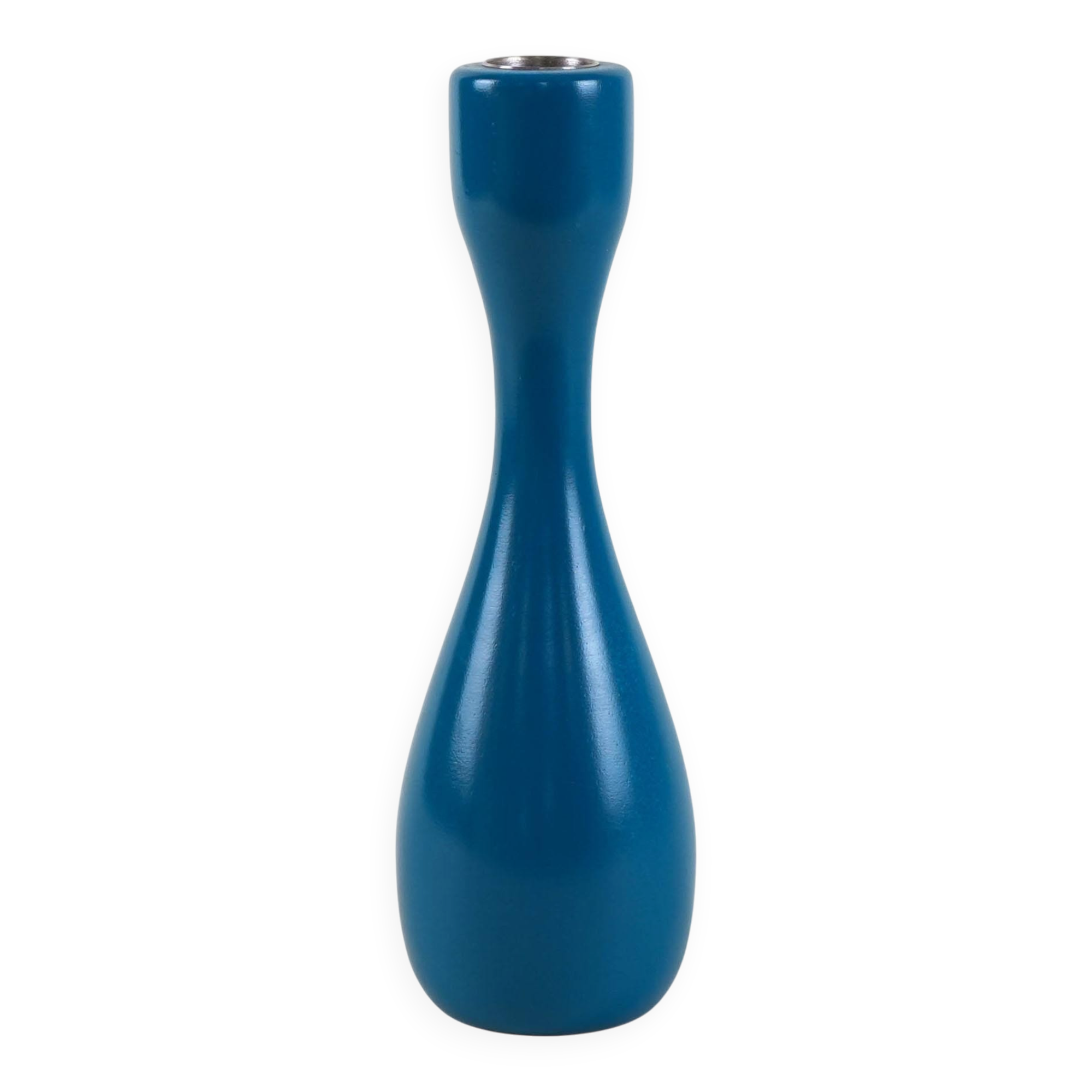 Blue candlestick, Danish design, 1970s, made in Denmark