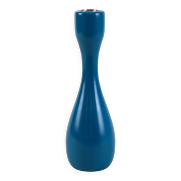 Blue candlestick, Danish design, 1970s, made in Denmark