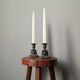 Pair of antique bronze candlesticks, bohemian country decor